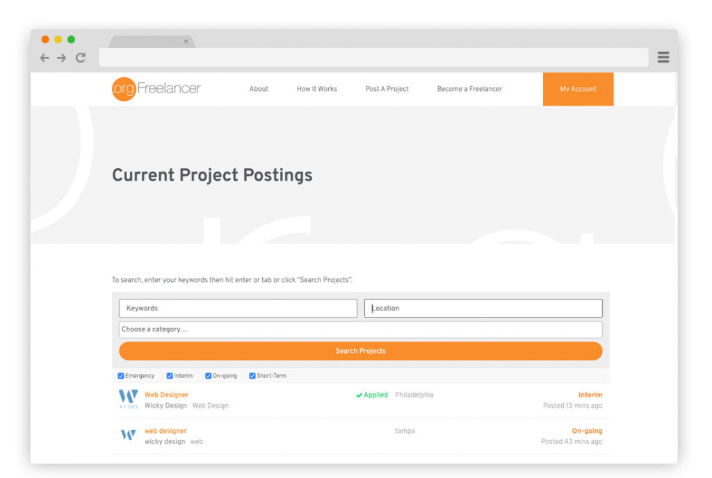 Project Postings- how it works